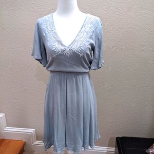 BP. Light blue embroidered dress